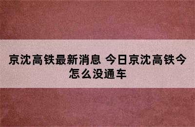 京沈高铁最新消息 今日京沈高铁今怎么没通车